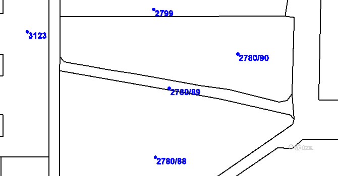 Parcela st. 2780/89 v KÚ Stodůlky, Katastrální mapa