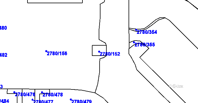 Parcela st. 2780/152 v KÚ Stodůlky, Katastrální mapa