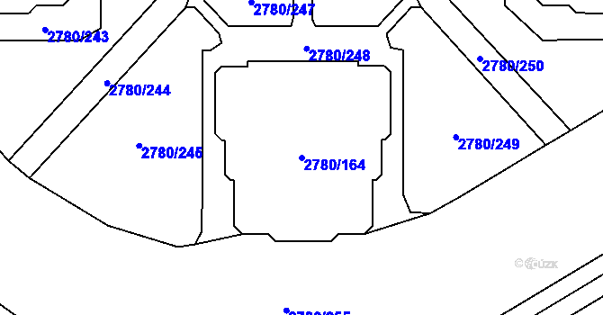 Parcela st. 2780/164 v KÚ Stodůlky, Katastrální mapa