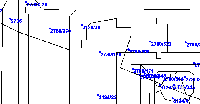 Parcela st. 2780/170 v KÚ Stodůlky, Katastrální mapa