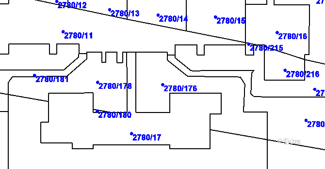 Parcela st. 2780/176 v KÚ Stodůlky, Katastrální mapa