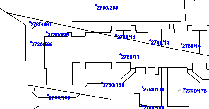 Parcela st. 2780/211 v KÚ Stodůlky, Katastrální mapa