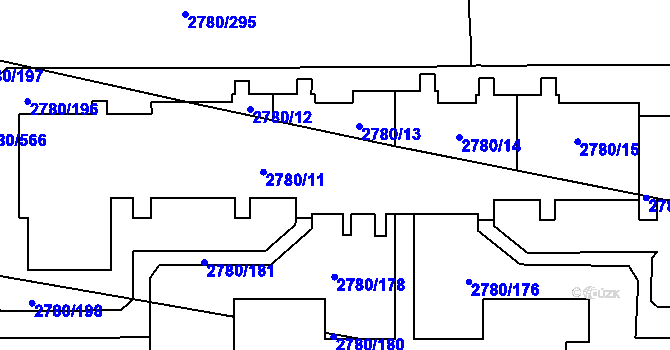 Parcela st. 2780/212 v KÚ Stodůlky, Katastrální mapa