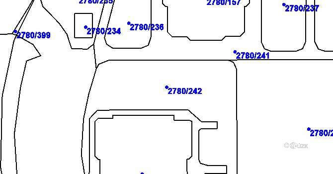 Parcela st. 2780/242 v KÚ Stodůlky, Katastrální mapa