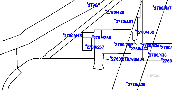 Parcela st. 2780/267 v KÚ Stodůlky, Katastrální mapa