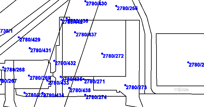 Parcela st. 2780/272 v KÚ Stodůlky, Katastrální mapa