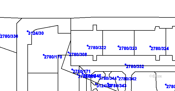 Parcela st. 2780/322 v KÚ Stodůlky, Katastrální mapa