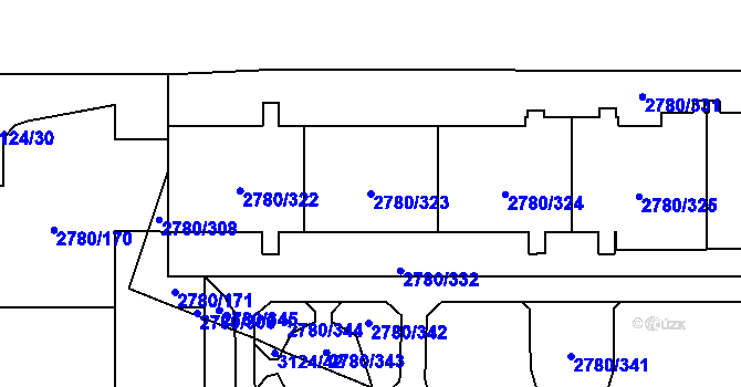 Parcela st. 2780/323 v KÚ Stodůlky, Katastrální mapa