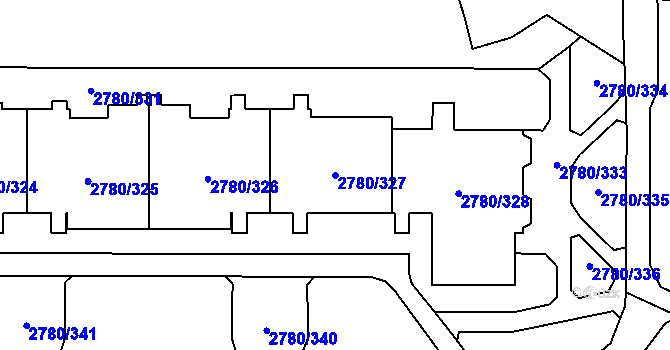 Parcela st. 2780/327 v KÚ Stodůlky, Katastrální mapa