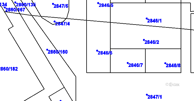 Parcela st. 2846/6 v KÚ Stodůlky, Katastrální mapa