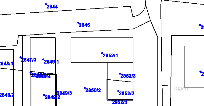 Parcela st. 2852/1 v KÚ Stodůlky, Katastrální mapa