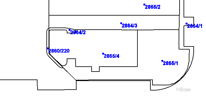 Parcela st. 2865/4 v KÚ Stodůlky, Katastrální mapa