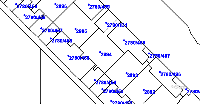 Parcela st. 2894 v KÚ Stodůlky, Katastrální mapa