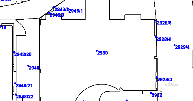 Parcela st. 2930 v KÚ Stodůlky, Katastrální mapa