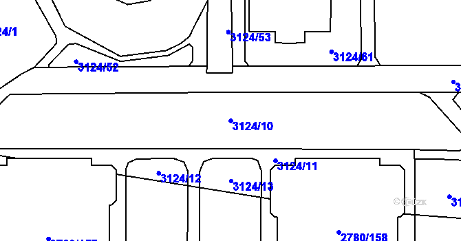 Parcela st. 3124/10 v KÚ Stodůlky, Katastrální mapa