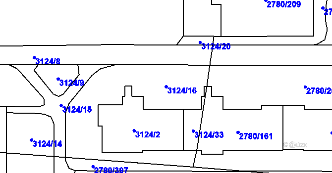 Parcela st. 3124/16 v KÚ Stodůlky, Katastrální mapa