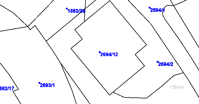 Parcela st. 2694/12 v KÚ Stodůlky, Katastrální mapa