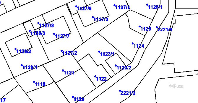 Parcela st. 1123/1 v KÚ Stodůlky, Katastrální mapa