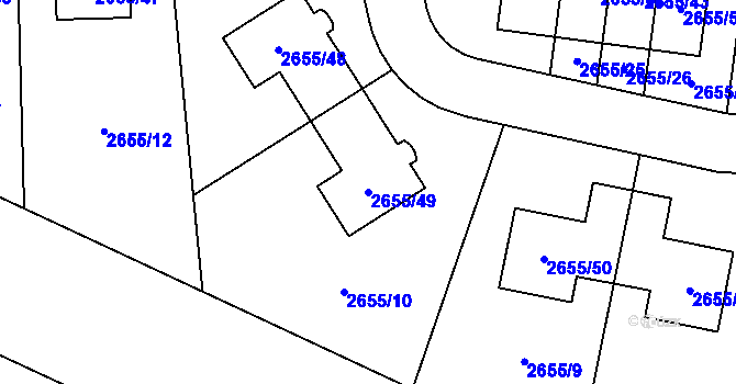 Parcela st. 2655/49 v KÚ Stodůlky, Katastrální mapa