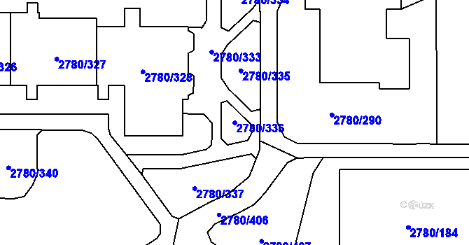Parcela st. 2780/336 v KÚ Stodůlky, Katastrální mapa