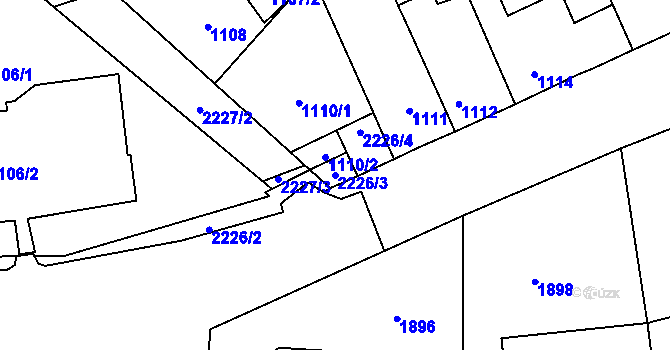 Parcela st. 2226/3 v KÚ Stodůlky, Katastrální mapa
