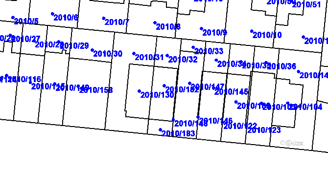 Parcela st. 2010/182 v KÚ Stodůlky, Katastrální mapa