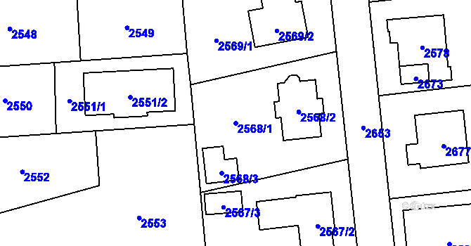 Parcela st. 2568/1 v KÚ Stodůlky, Katastrální mapa