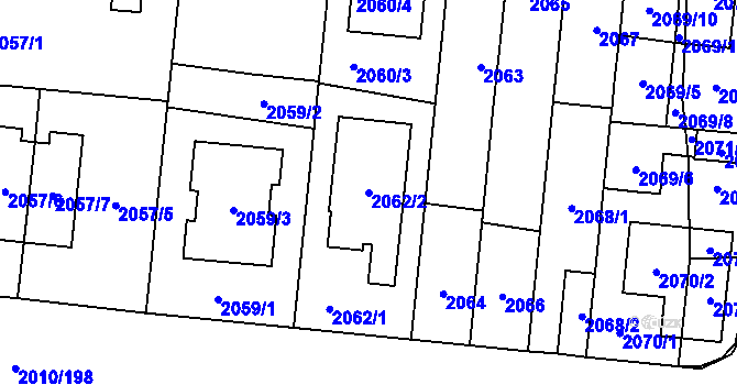 Parcela st. 2062/2 v KÚ Stodůlky, Katastrální mapa