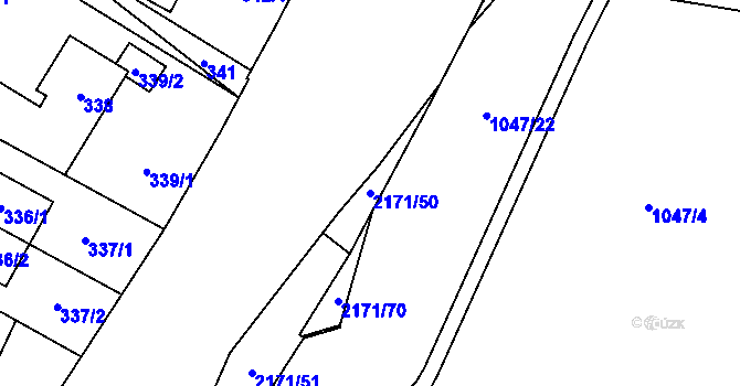 Parcela st. 2171/50 v KÚ Stodůlky, Katastrální mapa