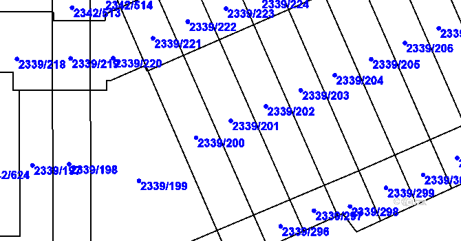 Parcela st. 2339/201 v KÚ Stodůlky, Katastrální mapa