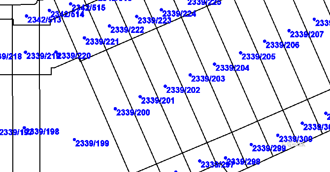 Parcela st. 2339/202 v KÚ Stodůlky, Katastrální mapa