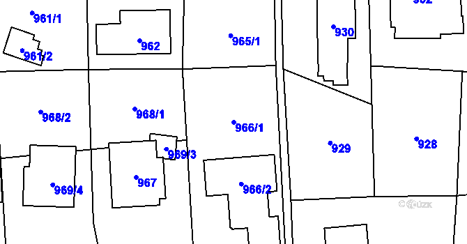 Parcela st. 966/1 v KÚ Stodůlky, Katastrální mapa