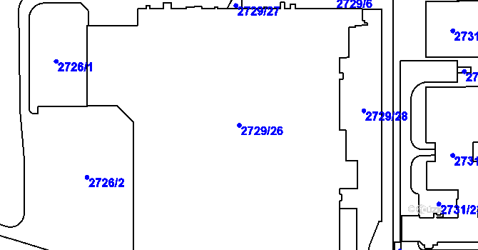 Parcela st. 2729/26 v KÚ Stodůlky, Katastrální mapa