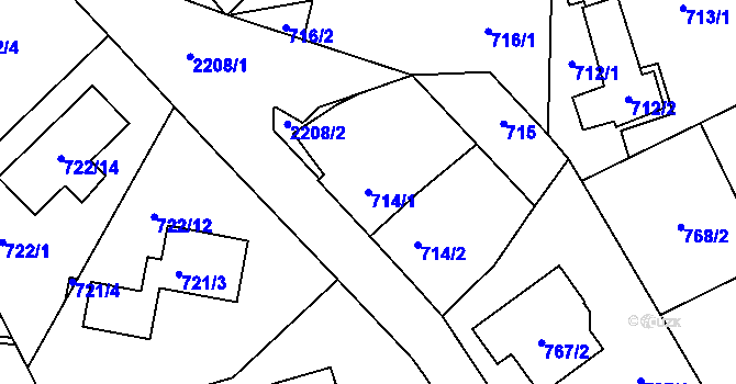 Parcela st. 714/1 v KÚ Stodůlky, Katastrální mapa