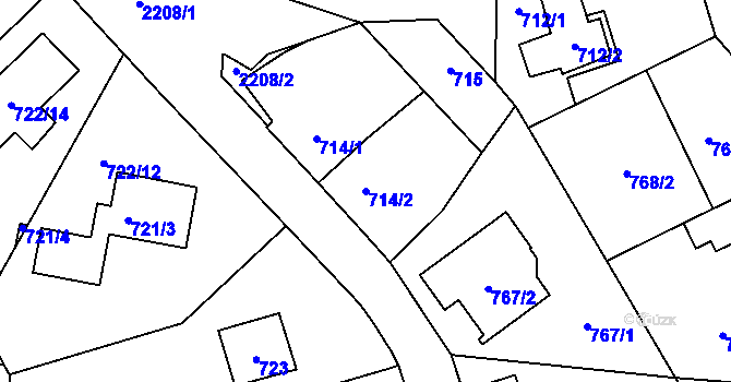Parcela st. 714/2 v KÚ Stodůlky, Katastrální mapa