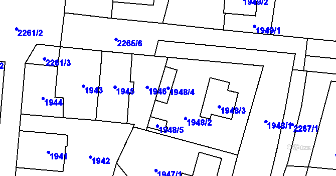 Parcela st. 1948/4 v KÚ Stodůlky, Katastrální mapa