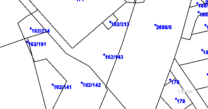 Parcela st. 162/143 v KÚ Stodůlky, Katastrální mapa