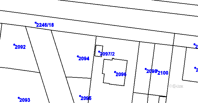 Parcela st. 2097/2 v KÚ Stodůlky, Katastrální mapa