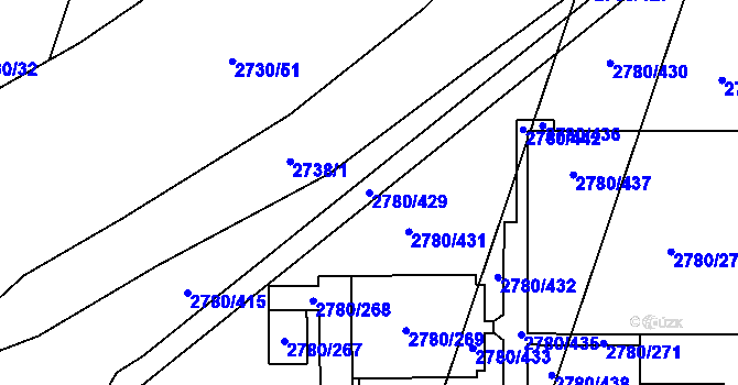 Parcela st. 2780/429 v KÚ Stodůlky, Katastrální mapa