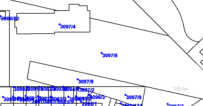 Parcela st. 3097/8 v KÚ Stodůlky, Katastrální mapa