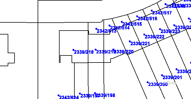 Parcela st. 2339/219 v KÚ Stodůlky, Katastrální mapa