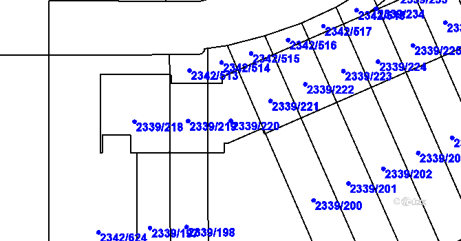 Parcela st. 2339/220 v KÚ Stodůlky, Katastrální mapa