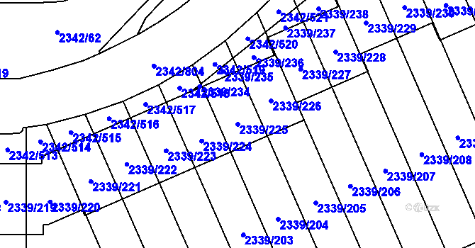 Parcela st. 2339/225 v KÚ Stodůlky, Katastrální mapa