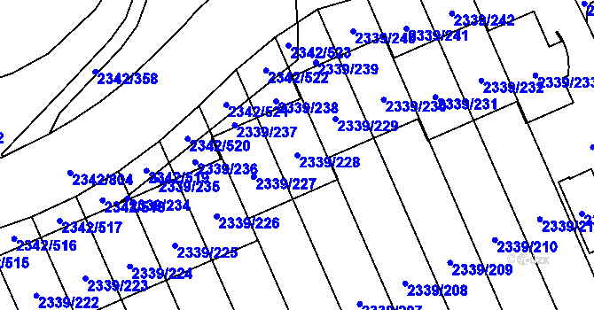 Parcela st. 2339/228 v KÚ Stodůlky, Katastrální mapa