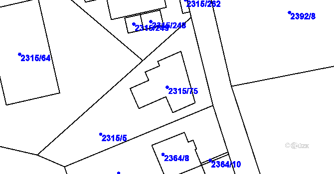 Parcela st. 2315/75 v KÚ Stodůlky, Katastrální mapa