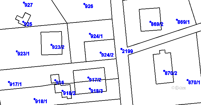 Parcela st. 924/2 v KÚ Stodůlky, Katastrální mapa