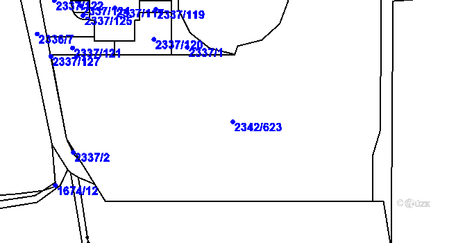 Parcela st. 2342/623 v KÚ Stodůlky, Katastrální mapa