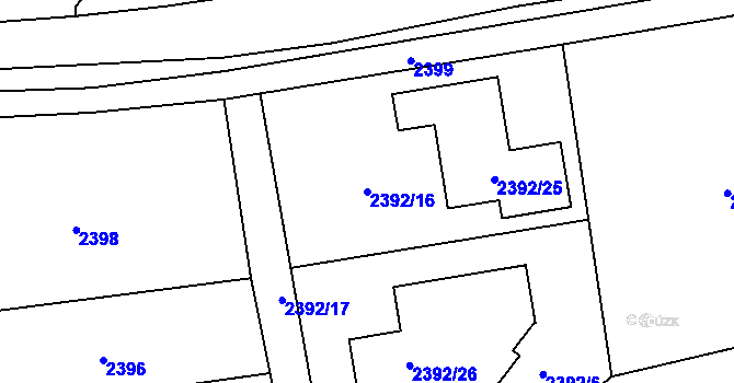 Parcela st. 2392/16 v KÚ Stodůlky, Katastrální mapa