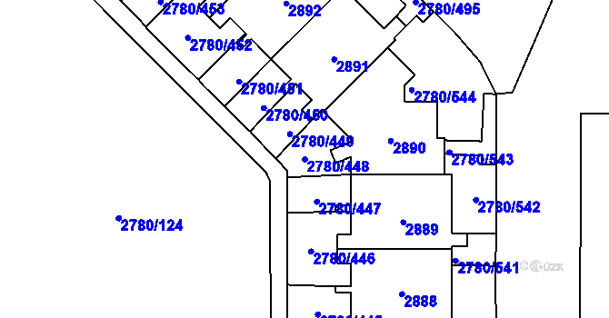 Parcela st. 2780/448 v KÚ Stodůlky, Katastrální mapa