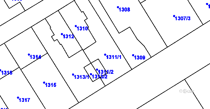 Parcela st. 1311/1 v KÚ Stodůlky, Katastrální mapa